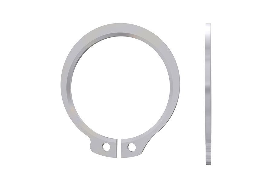 beveled retaining ring render and side view